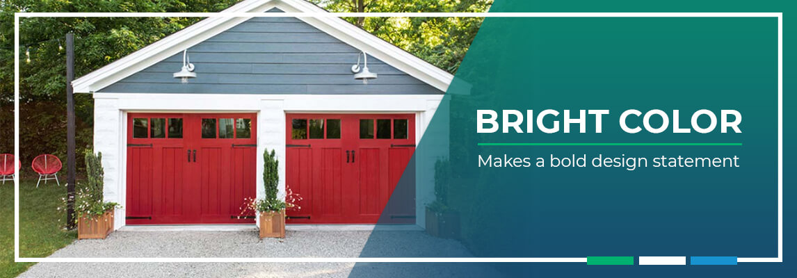 Bright color makes a bold design statement on garage doors