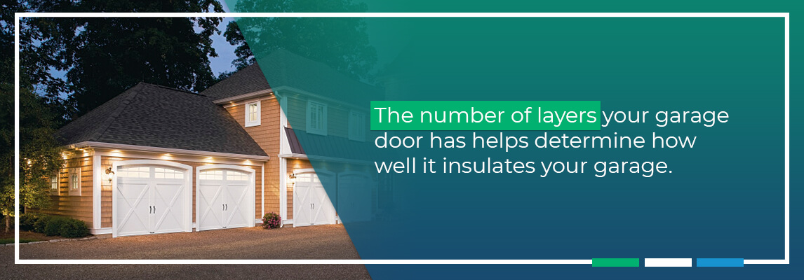 The number of layers your garage door has helps determine how well it insulates your garage.