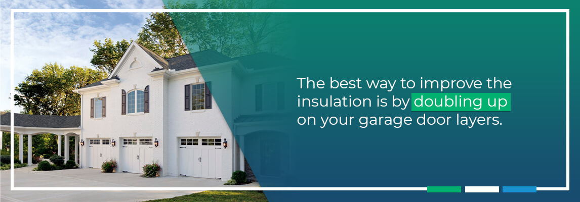 The best way to improve the insulation is by doubling up on your garage door layers