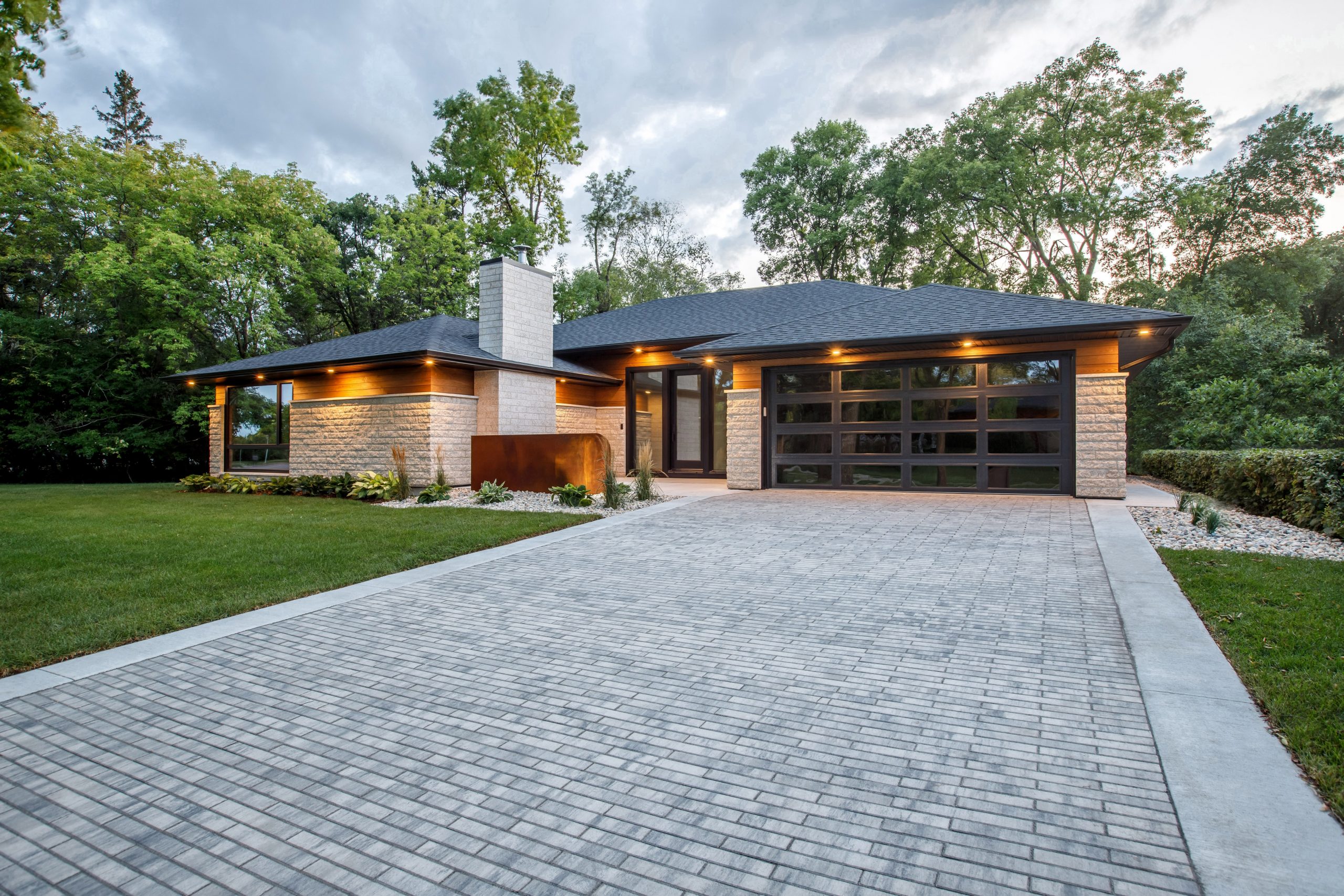 Modern Steel Full View Garage Door