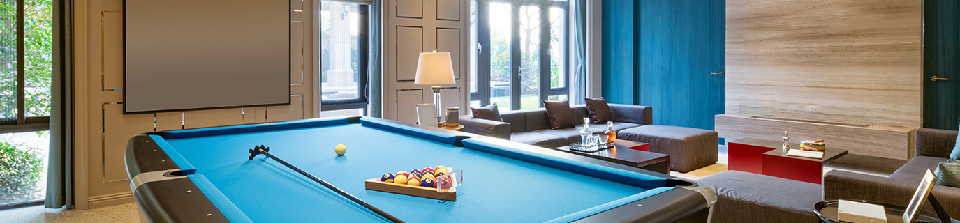 Living Room with Billiards and Sofa