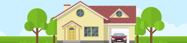 Animated Home with Car and garage