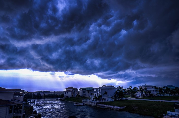 Dark Skies and Light Shining Above Neighborhood