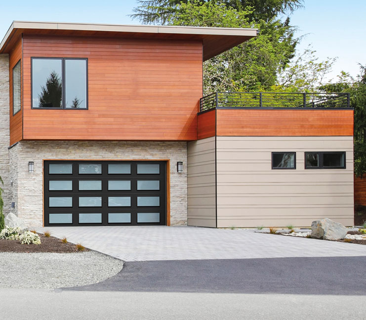 modern steel garage doors