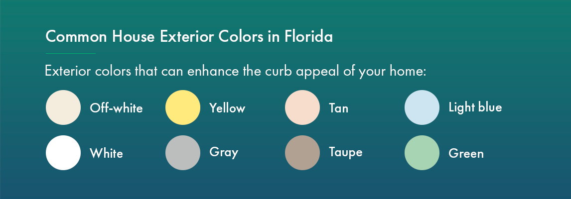 Common House Exterior Colors in Florida that can enhance the curb appeal of your home:ha