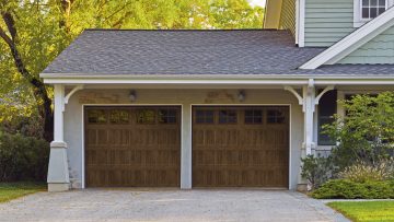 Carriage House Garage Door in a Walnut finish