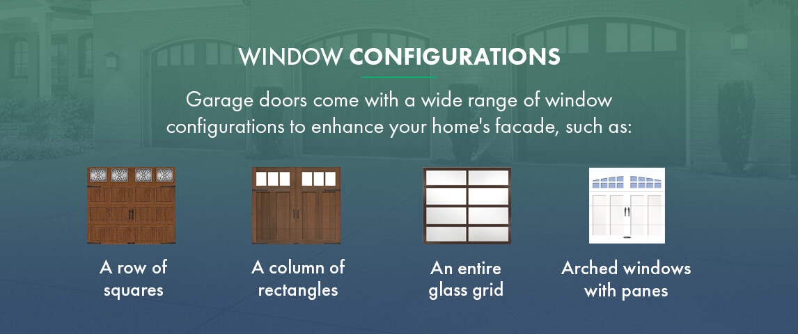 Garage doors come with a wide range of window configurations to enhance your home's facade.